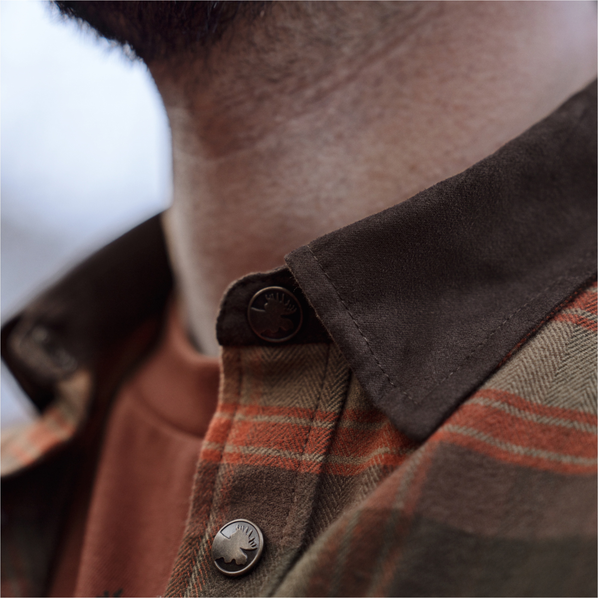 2026 Harkila Heren Aivak Lange Mouw Shirt 100573206001 - Autumn Orange Check